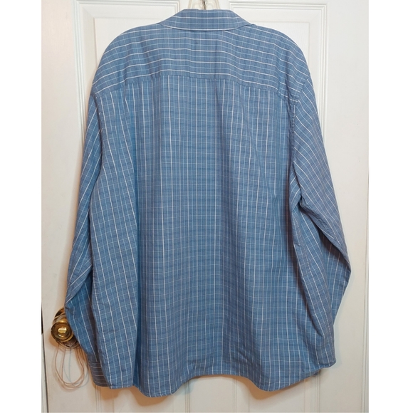 Eddie Bauer Blue White Plaid Button Up Long Sleeve Business Casual Size XLarge - Picture 2 of 10
